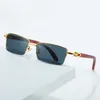 26% OFF Sunglasses new Metal with wood leg box Fashion personality flat mirror Couple sunglassesKajia New