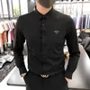 Camisas casuais masculinas designers de luxo de luxo de lapela de mangas compridas Cardigan 3d Bordado de bordado fino botão de botão de casaco