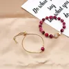 Charm Bracelets 2 Pcs/set Handmade Natural Stone Tiger Eye Beads Bracelet For Women Boho Yoga Jewelry Birthday Party Gift