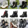 Avec Boîte Femmes Martin Desert Boot Talons Hauts Bottines Femmes Bottes En Cuir Vintage Imprimer Jacquard Textile Classique Designer Plate-Forme Plat Bottine Chaussures NO013