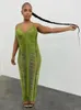 Women's Swimwear V-Neck Long Crochet Tunic Sexy Straped Hollow Out Maxi Dress Summer Clothes Women 2023 Beach Wear Swim Suit Cover Up A1966