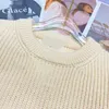 Kvinnors stickor Tees Designer Autumn and Winter New Fashion Sequin Gradient Letter Round Neck Knittad Top Slouchy Loose Sweater Lovers Somw