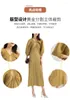 Casual Dresses Light Fashion Folda Women's Dress 2023 Spring High-end Temperament Loose Thin Batwing Sleeve V-neck Long Skirt