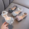 Sneakers Sweet Girl Princess Shoes Fashion Pearl Bow Baby Shoes Kids Party Children's Dance Little Girls Leather Shoes G83 230316