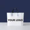 Shopping bag in plastica personalizzata con manico Stampa personalizzata Borse per abbigliamento Drogheria A391