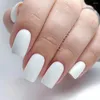 Falsas Nails 24 unids brillante marrón oscuro prensa en falso con pegamento de gelatina DIY largo artificial cubierta completa herramienta de manicura