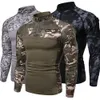 T-shirts pour hommes Camouflage tactique T-shirts athlétiques à manches longues Hommes Vêtements militaires Chemise de combat Costume de l'armée d'assaut 230317