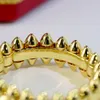 حلقة صراع زوجين خاتم للمرأة مصمم مسمار حجم 6-10 لا تتلاشى أبدا مطلية بالذهب 18K T0P نسخة رسمية أزياء فاخرة فاخرة على الطراز الكلاسيكي هدايا متميزة 003