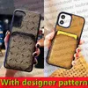 Designer Card Holder Case Telefon dla iPhone 15 Pro Max 14 Pro Max 13 Case 12 Mini 11 14Plus Xsmax XR 7p 8p Samsung Galaxy S23U S23 S22 S21 Ultra Note 10 Cover 10 Cover 10 Cover