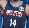 College Basketball Wears 2019 World Cup Team Basketball Jersey Argentina 12 Marcos DELIA 3 Luca VILDOZA 9 Nicolas BRUSSINO 10 Maximo FJELLERUP 4 Luis SCOLA GARINO