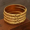 Bangle 24k 65mm Openable for Women Dubai Bride Wedding Etiópia Bracelete Africa Africa Jóias Gold Charm Party Gifts