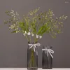 Dekorativa blommor högkvalitativa bladgrenar Plastiska falska konstgjorda växter gräs Diy Floral Arrangement Home Party Wedding Decoration