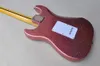 6 Strings Shining Pink Electric Guitar with SSS Pickups White Pickguard Customizable