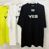 Camisetas para hombre 22FW YES Letter VTM Estampado lindo Simple Versátil Oversize Manga corta suelta para mujer T230317