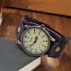 Strand Vintage Watch Bracelet PU Leather Wide Strap Watch para mulheres