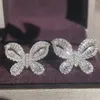 Stud Earrings 2023 Trendy Butterfly Ear Silver Color Korean Earing For Women Lady Anniversary Gift Jewelry Wholesale Christmas E5613