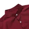 Men's Dress Shirts Business Men Solid Color Stand Collar Button Down Long Sleeve ShirtMen's