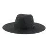 Chapéu feminino Chapéus de sol do verão para mulheres Big Brim 11 cm sólido Braço preto Braço preto Casual Sun Protection Hat Novo