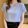 Women's Blousses Elegantes Casual Chiffon Short-Sleeve Blouse Women 2023 Solid Harajuku Womens Tops en Blusas Shirts Drop 2329