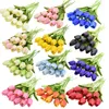 Fleurs décoratives 10/20 pièces tulipes artificielles cadeau de saint valentin Bouquet blanc pour mariage décor à la maison anniversaire fête de pâques fausse fleur