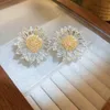 Dangle & Chandelier Transparent Flower Earrings for Women Korean Fashion Personalized Jewelry Sunflower Sweet Sen Series Wedding Earrings