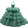 Sage Green Princess Quinceanera Dresses Spaghetti Lace-up Corset Tiered Ruffles Tulle kjol prom Vestido deputant 15 anos