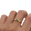 Wedding Rings Delicate Zirkon Green Crystal Ring 3pc charme voor vrouwen damesmeisjes mini eenvoudige kleine sierlijke elegante wholeslae