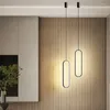 Pendant Lamps Modern LED Light Long Strip Lights For Bedroom Bedside TV Wall Decor Hanging Lighting Fixtures Indoor