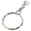 Whole Car key Ring 50Pcs Keyring Blanks 55mm Silver Tone Keychain Top Quality Fob Split Rings 4 Link Chain Travel Buckle259Z