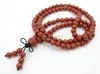 STRAND NATUURLIJKE RODE JAS-PER 6MM GEMS STONE BUDDHIST 108 kralen Gebed Mala Multifunctionele rekbare armband 5strands/Pack