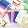 Exfoliating Mesh Bags Saver Pouch For Shower Body Massage Scrubber Natural Organic Ramie Soap Holder Bag Pocket Loofah Bath Spa RRA