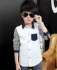 Kids Shirts Autumn Children's Clothing Boys Shirts Casual Splice Long Sleeves Cotton Baby Boy Shirts For Big Boys Kids Print Shirt Tops 230317