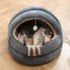 Кошки кровати глубоко сна в зимней кровати маленькая коврик для кошек для кошек продукты домашние животные палатка уютная пещера крытая кама Гато