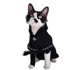 Costumes de chat Sphynx sans poils, vêtements allemands chauds, mode automne et hiver, sweat à capuche noir pour animaux de compagnie