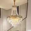 Crystal Staircase Luxury Long Chandelier Rotation de salon creux Light Light Hôtel Hôtel duplex Hôtel