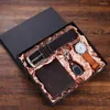 Wristwatches Fashion Creative Boutique Gift Set Beautifully Packaged Watch Leather Belt Wallet Keychain 4pcs/set Gifts For Men Drop