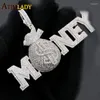 Chaînes 2023 Dollar Design Argent Lettre Pendentif Collier Plein Pavé Bling 5A Cubic Zircon Glacé Hip Hop Cool Bijoux Pour Hommes Femmes