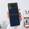 Folding Plating Vogue Phone Case för iPhone 14 13 Pro Max Samsung Galaxy Z Fold4 Fold3 Flip3 Flip4 S23 Ultra S22 Plus S21 äkta läder Business Protective Shell