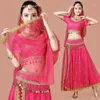 Stage Wear Halloween Christmas Dance Women Belly Clothing Set Costumes Dress Bollywood (capacete de saia do cinto superior)