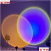 2016 Night Lights Rainbow Sunset Projector Lamp Atmosphere Led Light Home Coffe Shop Background Wall Decoration Colorf Drop Delivery Ligh Dhgqm