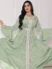 Vêtements ethniques Inde Turquie Musulman Abaya Robes Femmes Élégant Diamant De Mariage Soirée Robe De Soirée Dentelle Ceinture Jilbab Maroc Caftan Robe 230317