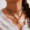 Ketten 2023 Kauri Muschel Halsband Bunte Perlen Halskette für Frauen Mode Trendy Bohemian Boho Chic Lätzchen Collier Femme Dropshiping