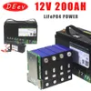 Batterie Rechargeable LiFePO4 12V, 200ah, BMS 200a intégré, 12.8V, stockage pour camping-car, énergie éolienne solaire, moteur de bateau, Yacht, 12V, 200ah