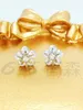 Stud Earrings Flower Pentagram Zircon Simple Fashion Small Fresh Petals Female