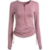 LL Zipper Langarm Yoga Shirts Sport Quick Dry Fit Laufen Daumen Löcher Elastische Top Frauen Workout Gym Kleidung LL871