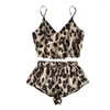 Womens Sleepwear 2023 Women Temptation Pajamas Leopard Halter Sexy Erotic Perspective Underwear Porno Lingerie Nightwear Plus Size