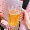 Tumblers 450 мл Creative Cool Double Beer Glass Mezzanine Summer Fake Collected Cup с прозрачным баром для кружек рук 230316