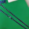 Cadenas Cadena de eslabones de caja redonda anodizada con llama de titanio Collar azul Transporte diario