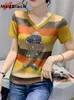 Женская футболка Madblack Летняя футболка шикарная сексуальная полосатая полоса