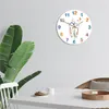 Wall Clocks Colorful Tooth Butterfly Printed Acrylic Clock For Clinic Modern Simple Mute Home Decor